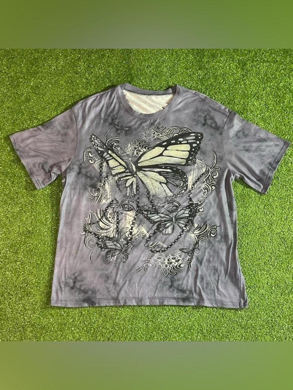 Gothic Butterflies Faded Purple Graphic Tee